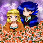 こちらのイラストは一次小説の主人公リリアとルキアのイラストです。
バストアップのみ。 リリアとルキアのデフォルメ絵