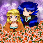 こちらのイラストは一次小説の主人公リリアとルキアのイラストです。
バストアップのみ。 リリアとルキアのデフォルメ絵
