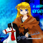 こちらのイラストは一次小説のキャラのリリア
2014年の年賀イラストになります。 2014年年賀絵リリア