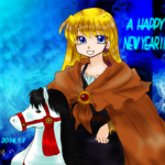 こちらのイラストは一次小説のキャラのリリア
2014年の年賀イラストになります。 2014年年賀絵リリア