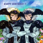 2019年に描いた双子神の現世降臨日を祝うために描いたもの。 2019年双子神誕絵