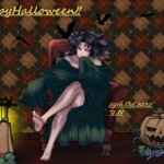 黒サガでもハロウィンが描きたかったので描きました。ゴーストの仮装で布を纏う感じです。椅子に座ってるので背景どうしようかですごく悩みました。 黒サガでハロウィン絵